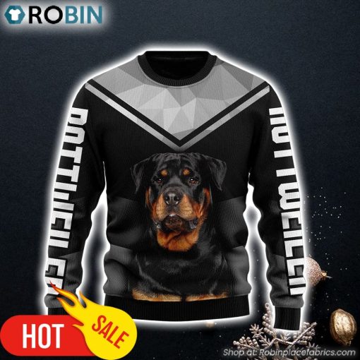 Rottweiler Dog Lover Black Ugly Christmas Sweater Christmas Gift For Friends
