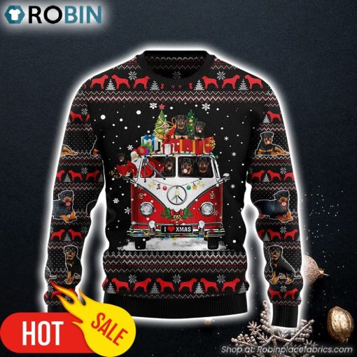 Rottweiler I Love XmasDog lover Car Ugly Christmas Sweater Christmas Gift For Pet Lovers