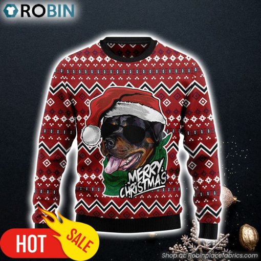 Rottweiler Merry Christmas Dog Lover Ugly Christmas Sweater