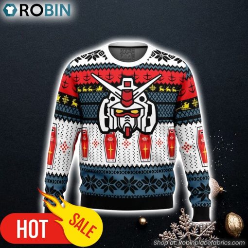 RX 78 Gundam Ugly Christmas Sweater 3D For Men and Women