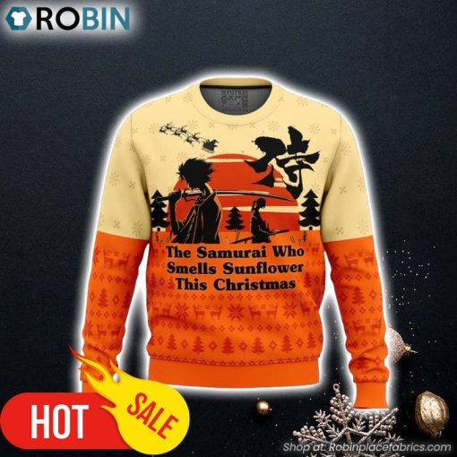 Samurai Champloo The Samurai Who Smells Sunflower This Christmas Ugly Christmas Sweater 3D For Men and Women