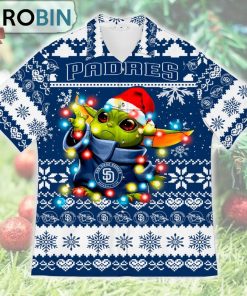 San Diego Padres Baby Yoda Star Wars Ugly Christmas Design Short Sleeve Shirt