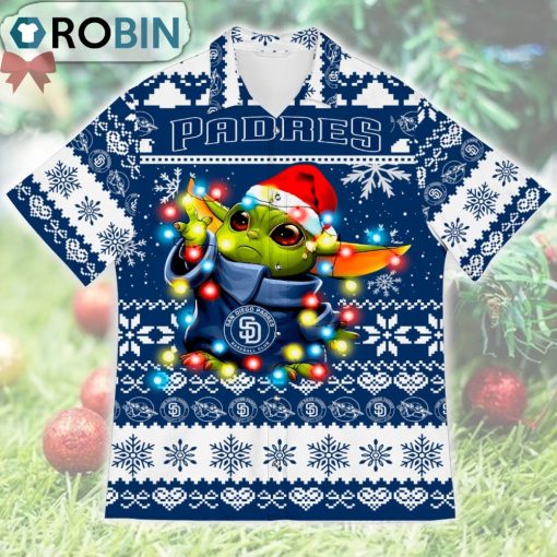 San Diego Padres Baby Yoda Star Wars Ugly Christmas Design Short Sleeve Shirt