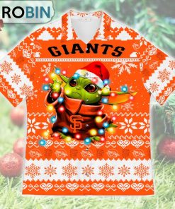 San Francisco Giants Baby Yoda Star Wars Ugly Christmas Design Short Sleeve Shirt