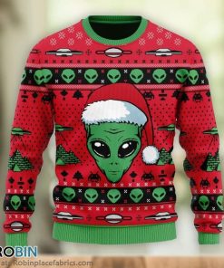 Santa Alien Green Character Christmas Ugly Sweater 3D Printed