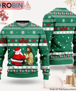 Santa And Jesus Ugly Christmas Sweater