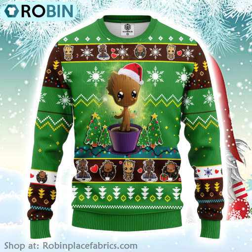 Santa Baby Groot Merry Xmas Gift Ugly Christmas Sweater