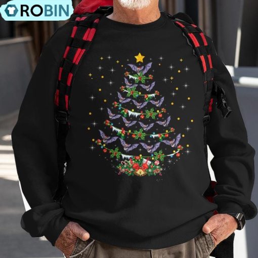 Santa Bat Bird Xmas Bat Christmas Tree Ugly Christmas Sweatshirt