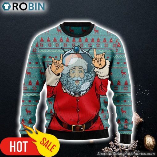 Santa Claus Astronaut Ugly Christmas Sweater