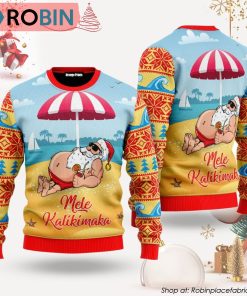 Santa Claus Mele Kalikimaka Beach Ugly Christmas Sweater
