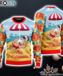 Santa Claus Mele Kalikimaka Beach Ugly Christmas Sweater For Christmas