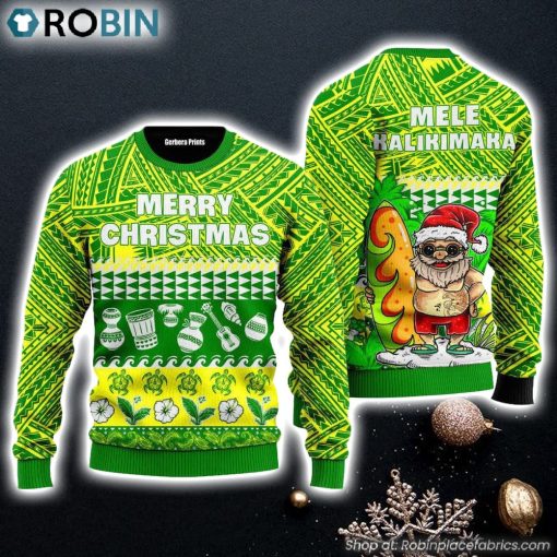 Santa Claus Mele Kalikimaka Ugly Christmas Sweater Gift For Christmas