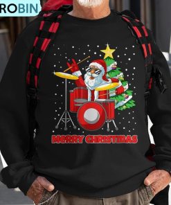 santa-drummer-christmas-pajama-x-mas-drum-player-musician-ugly-christmas-sweatshirt-1