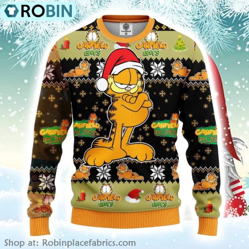 Santa Garfield Cat Ugly Christmas Sweater
