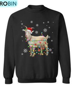 Santa Goat Christmas Tree Light Pajama X-Mas Matching Ugly Christmas Sweatshirt Santa Goat Christmas Tree Light Pajama X-Mas Matching Ugly Christmas Sweatshirt