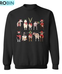 Santa Goats Christmas Farmer Goat Lover Farming Ugly Christmas Sweatshirt