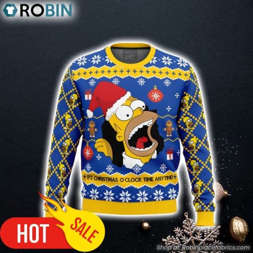Santa Homer The Simpsons Ugly Christmas Sweater 3D For Men and Women