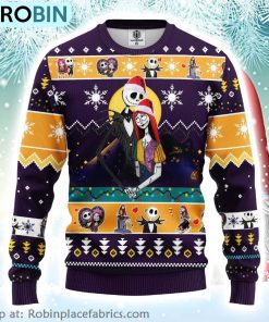 Santa Jack Skellington And Sally Nightmare Before Christmas Ugly Christmas Sweater