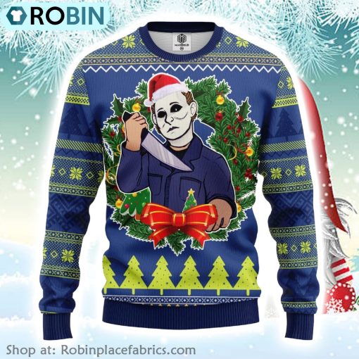 Santa Jason Voorhees Merry Xmas Ugly Christmas Sweater