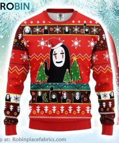 Santa No Face Sprited Away Anime Studio Ghibli Ugly Christmas Sweater