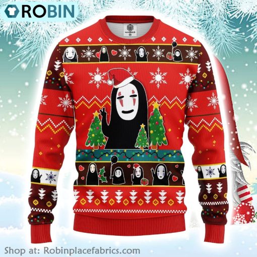Santa No Face Sprited Away Anime Studio Ghibli Ugly Christmas Sweater