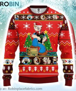 Santa Popeye Strong Merry Xmas Ugly Christmas Sweater