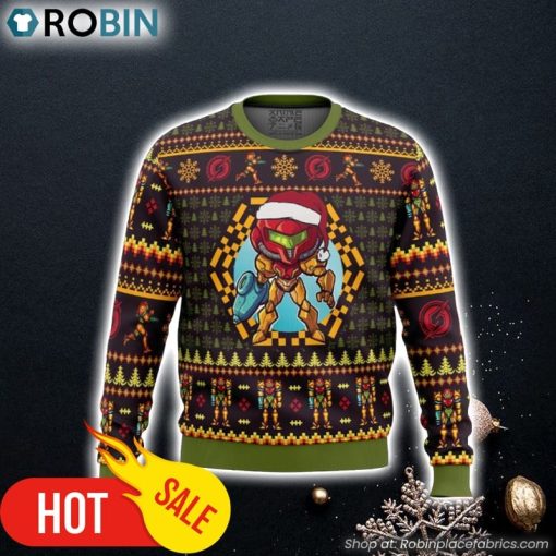 Santa Samus Aran Metroid Ugly Christmas Sweater 3D For Men and Women