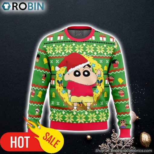 Santa Shinnosuke Crayon Shin-chan Ugly Christmas Sweater 3D For Men and Women