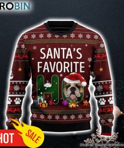 Santas Favorite Ho Custom Dog Face Ugly Christmas Sweater Dog Memorial Gift