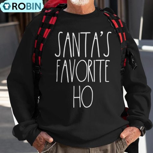 Santa’s Favorite Ho Matching Christmas For Couples Ugly Christmas Sweatshirt