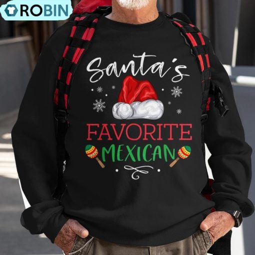 Santa’s Favorite Mexican Pajama Christmas Mexico Ugly Christmas Sweatshirt