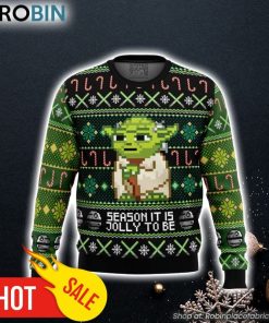 Season It Is Jolly To Be Yoda Ugly Christmas Sweater 3D For Men and Women