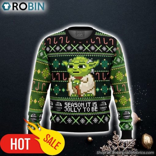 Season It Is Jolly To Be Yoda Ugly Christmas Sweater 3D For Men and Women