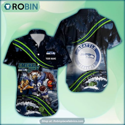Seattle Seahawks Mascot 3D Printed Summer Hawaiian Shirt Custom
