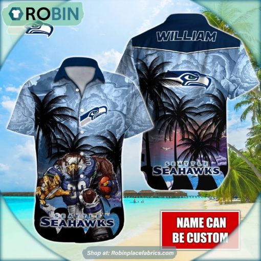 Seattle Seahawks Mascot Palm NFL Hawaiian Shirt