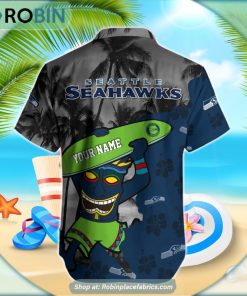 Seattle Seahawks Tiki Man NFL Hawaiian Shirt Seattle Seahawks Tiki Man NFL Hawaiian Shirt