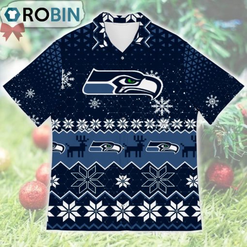 Seattle Seahawks Ugly Christmas Design Short Sleeve Shirt