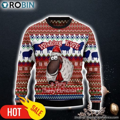 Sheep Wishing Ewe Ugly Christmas Sweater Gift For Pet Lovers