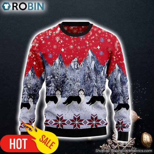 Siberian Husky Snow Ugly Christmas Sweater Dog Memorial Gift