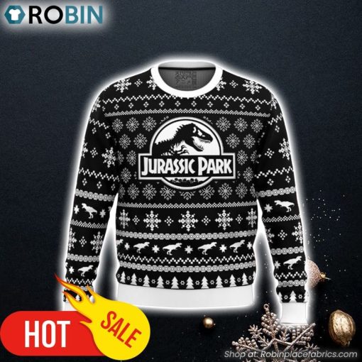 Skeleton Christmas Jurassic Park Ugly Christmas Sweater 3D For Men and Women
