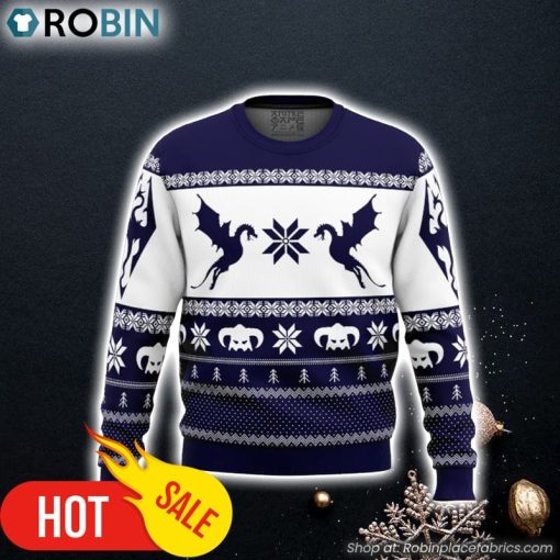 Skyrim Dragon Ugly Christmas Sweater 3D For Men and Women