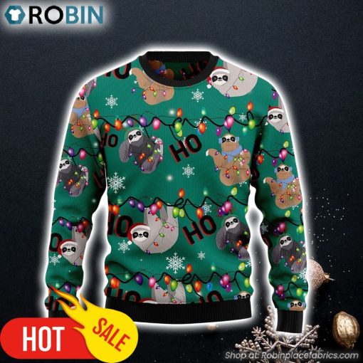Sloth Hohoho Ugly Christmas Sweater Gift For Christmas Gifts For Dog Lovers