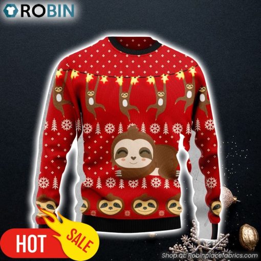 Sloth Lover Ugly Christmas Sweater Gift For Christmas Gifts For Dog Lovers