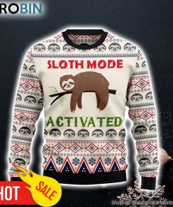 Sloth Mode Activated Ugly Christmas Sweater Gift For Christmas Gifts For Dog Lovers