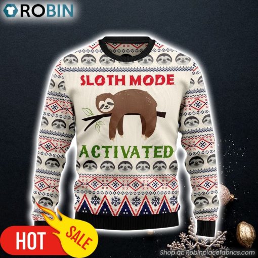 Sloth Mode Activated Ugly Christmas Sweater Gift For Christmas Gifts For Dog Lovers