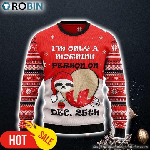 Sloth Morning Ugly Christmas Sweater Best Xmas Gifts Dog Memorial Gift