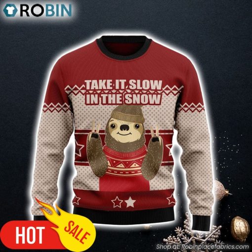 Sloth Take It Slow T Ugly Christmas Sweater Gift For Christmas Gifts For Dog Lovers