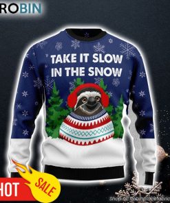 Sloth Take It Slow Ugly Christmas Sweater Best Xmas Gifts Dog Memorial Gift