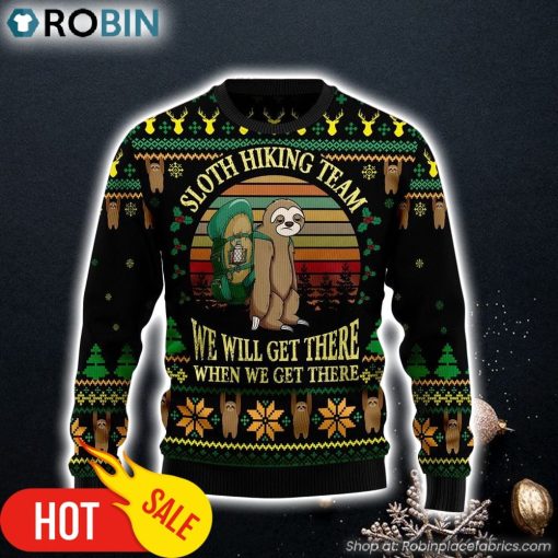 Sloth Team Holiday Ugly Christmas Sweater Crewneck Sweater