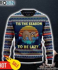 Sloth Tis The Season Ugly Christmas Sweater Crewneck Sweater